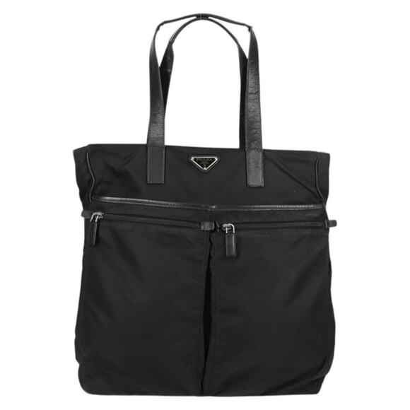 PRADA Tote Bag Nylon Black Silver - Picture 2 of 13
